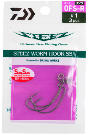 Daiwa Steez Worm Hook SS OFS-Ring Amo per predatore