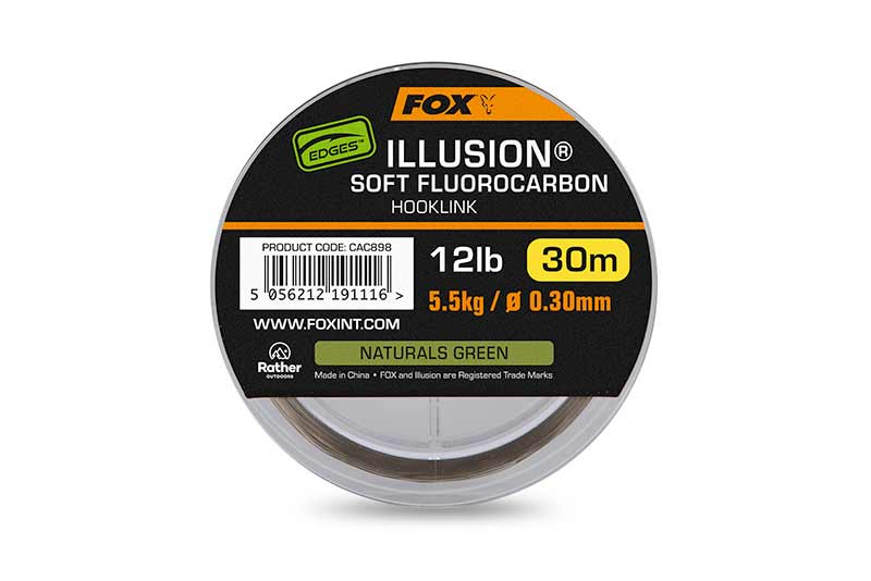 Fox Edges Illusion Soft Fluorocarbon Hooklink Naturals Verde