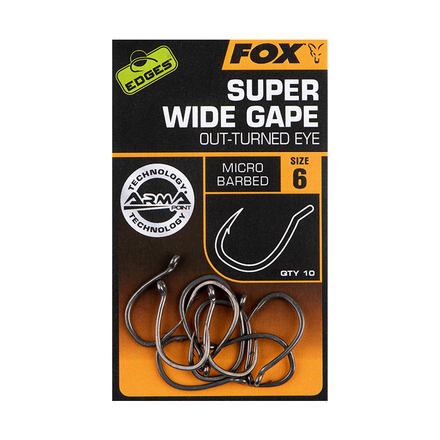 Amo da Carpa Fox Edges Armapoint Super Wide Gape Outturned Eye (10 pezzi)