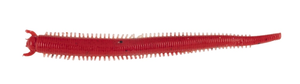 Berkley Gulp! Saltwater Fat Sandworm 4in Shad (10 pezzi) - Red Belly Shrimp