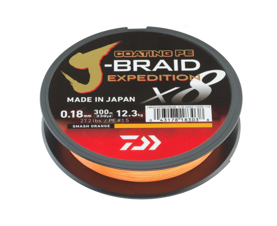 Lenza Intrecciata Daiwa J-Braid Expedition X8E Smash Orange (150m)