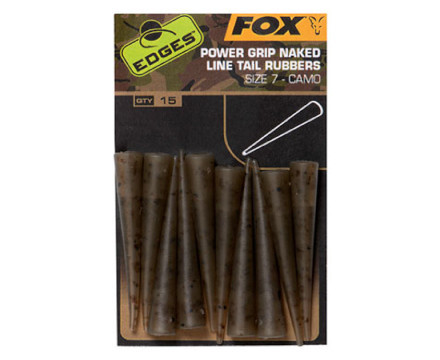 Fox Edges Camo Power grip naked tail rubbers size 7 10 pezzi